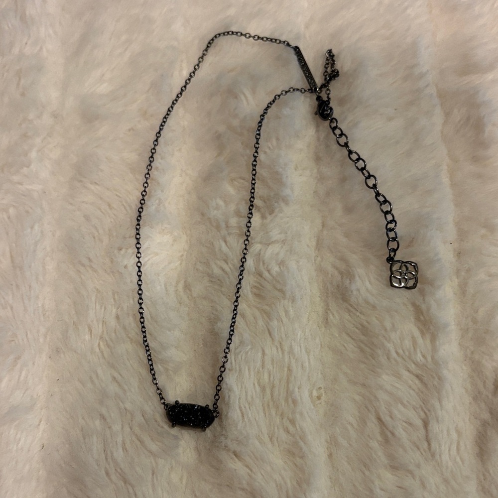 Kendra Scott Black Druzy Pendant Necklace - Women Jewelry